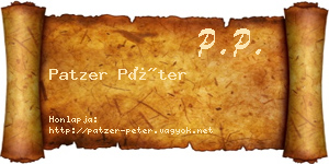 Patzer Péter névjegykártya