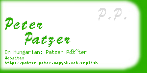 peter patzer business card